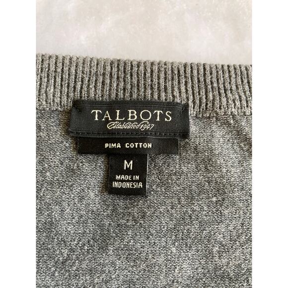 NWOT Talbot's Dark Gray Pima Cotton Long Sleeve Button Up Cardigan Size M - Picture 5 of 10
